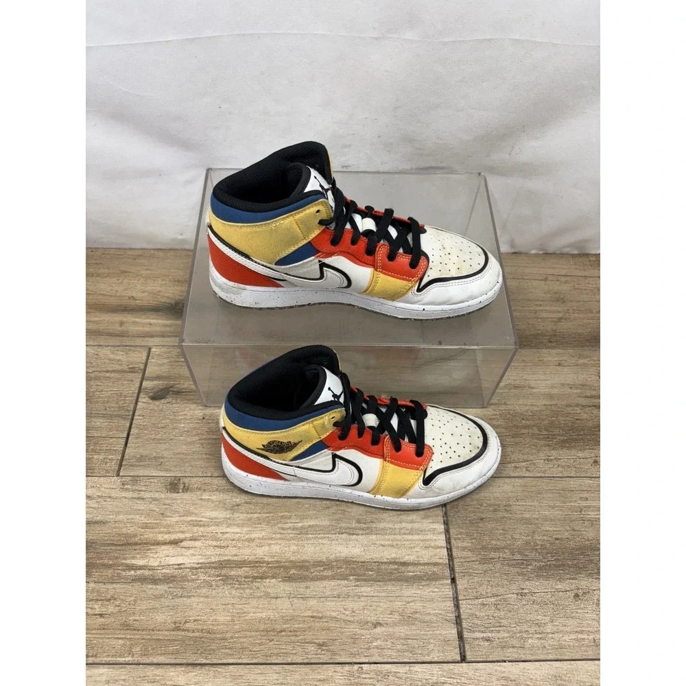 Jordan Mid Basketball Shoes Colorful Sneakers Youth 5 Woman's 6.5